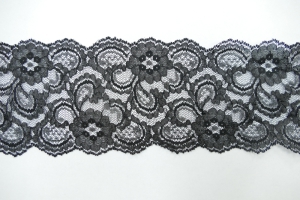 3.5 Inch Flat Lace, Black (25 yards) MADE IN USA